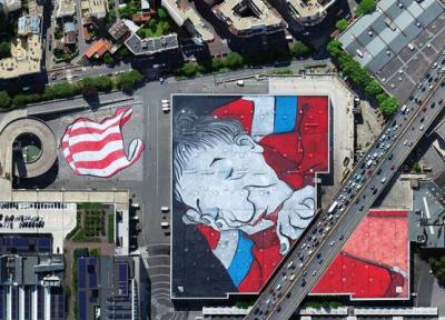 تور فرانسه: بزرگ ترین نقاشی دیواری جهان در پاریس رونمایی شد